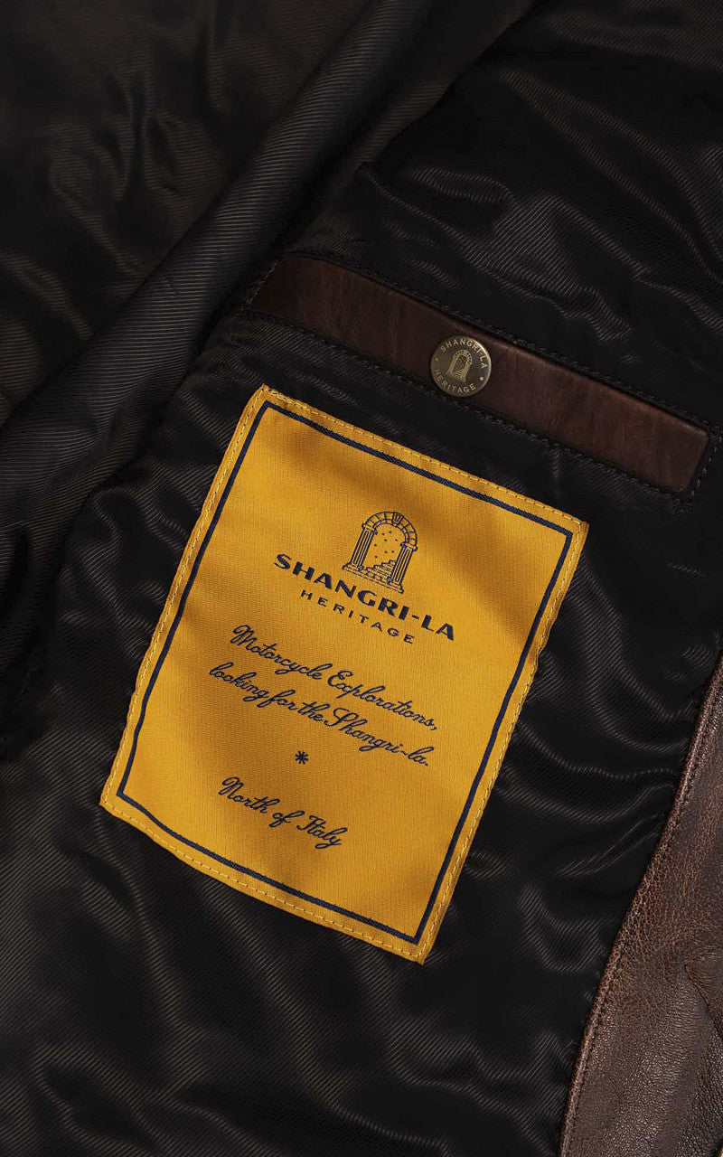 Shangri-La Heritage Terracotta Leather Jacket Bruciato