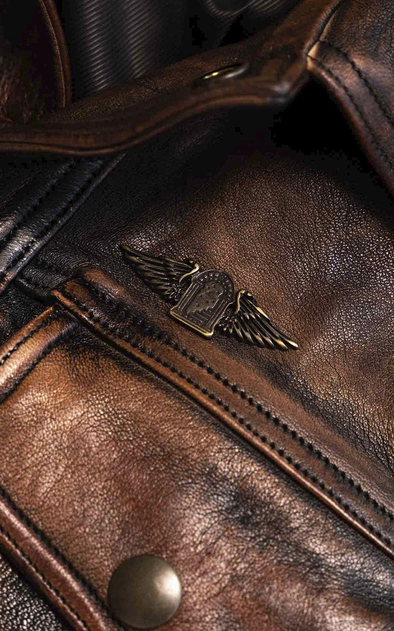 Shangri-La Heritage Terracotta Leather Jacket Bruciato