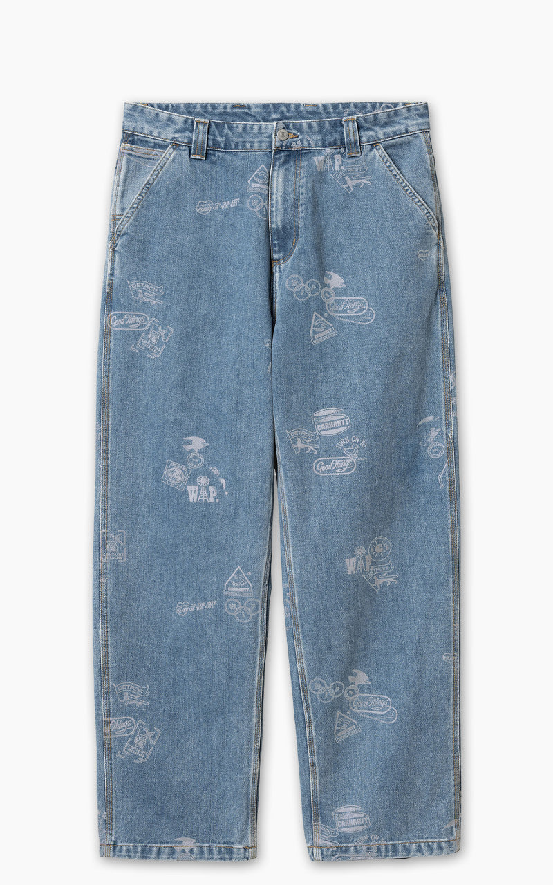 Carhartt WIP Stamp Pant Maitland Stamp Denim Blue Bleached