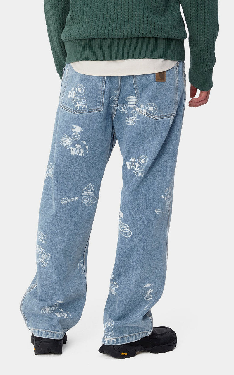 Carhartt WIP Stamp Pant Maitland Stamp Denim Blue Bleached