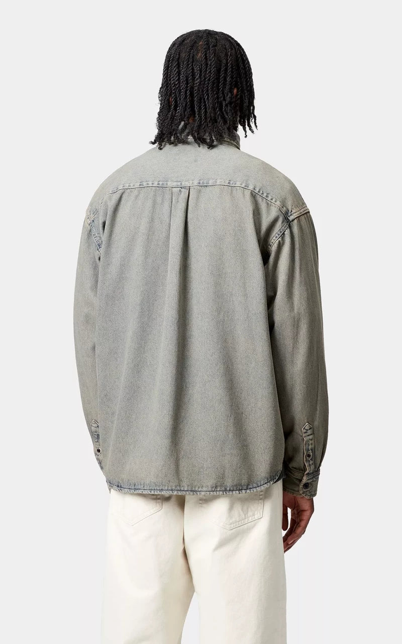 Carhartt WIP Tigan Shirt Jac Garment Dyed Blue/Leather