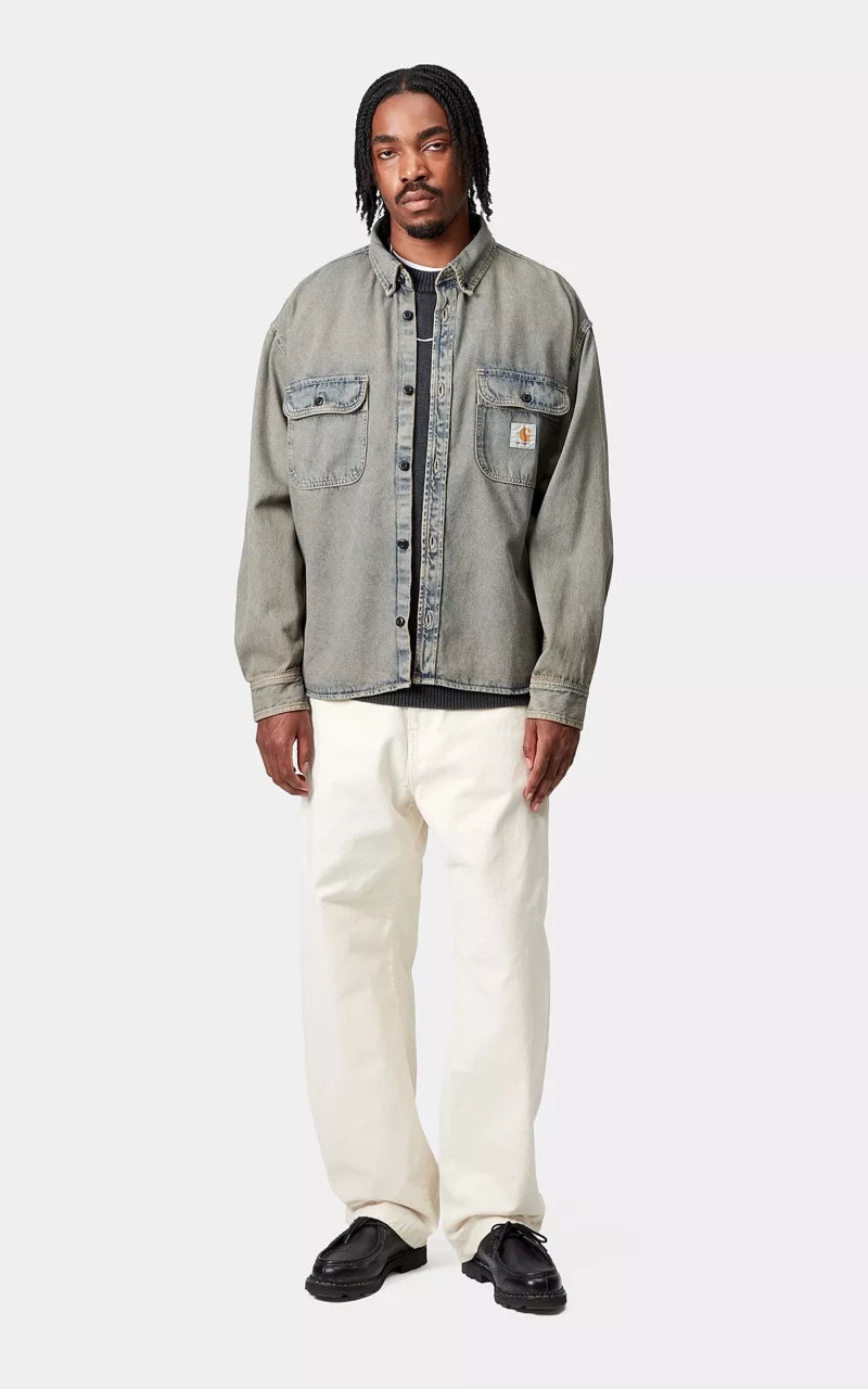 Carhartt WIP Tigan Shirt Jac Garment Dyed Blue/Leather