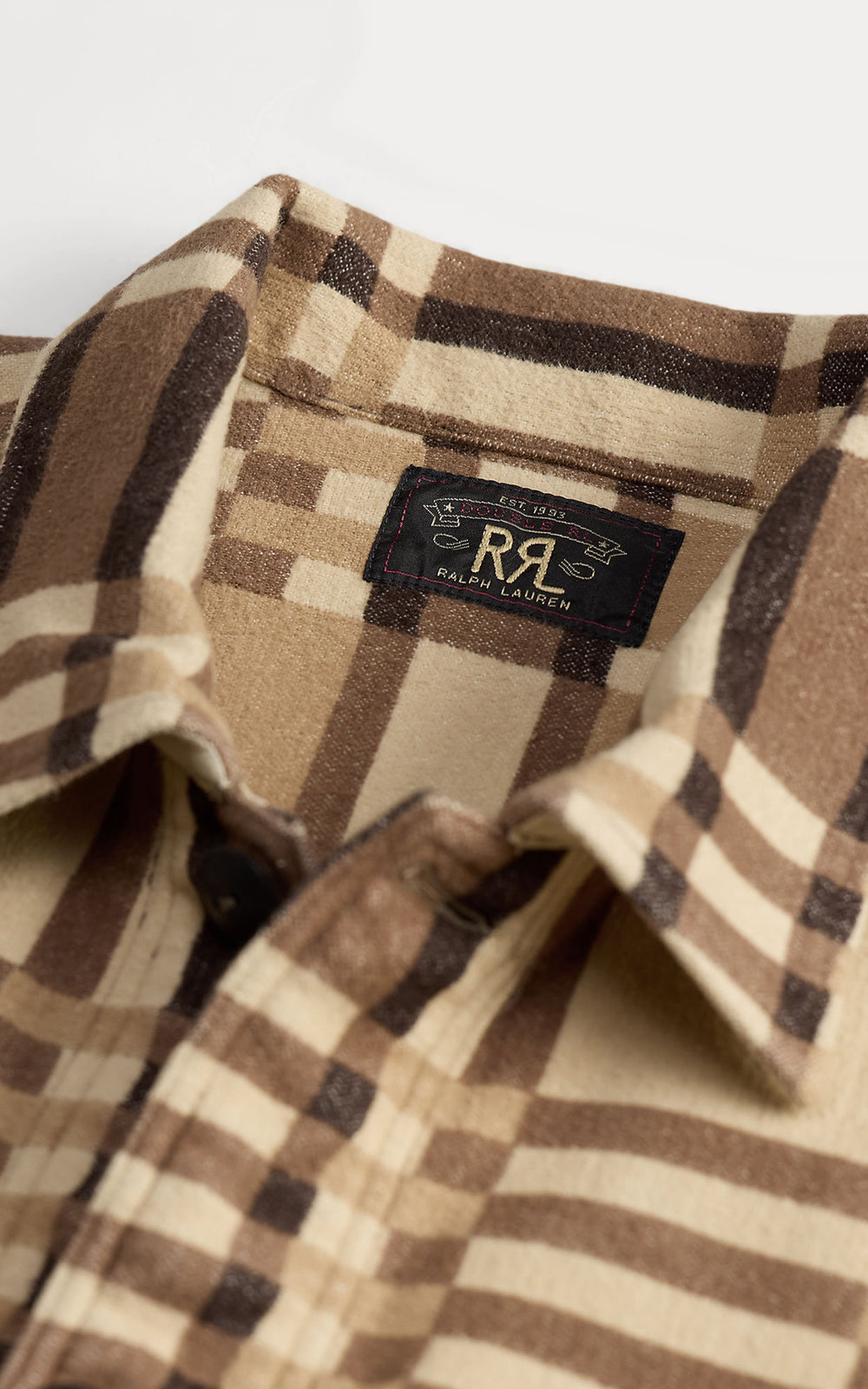 RRL Plaid Jacquard Overshirt Brown/Tan