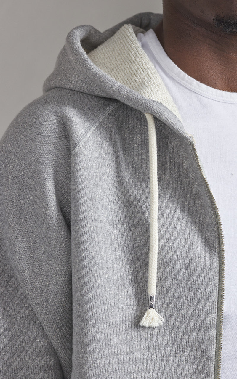 Wonder Looper Zip Hoodie Double Heavyweight French Terry Heather Grey