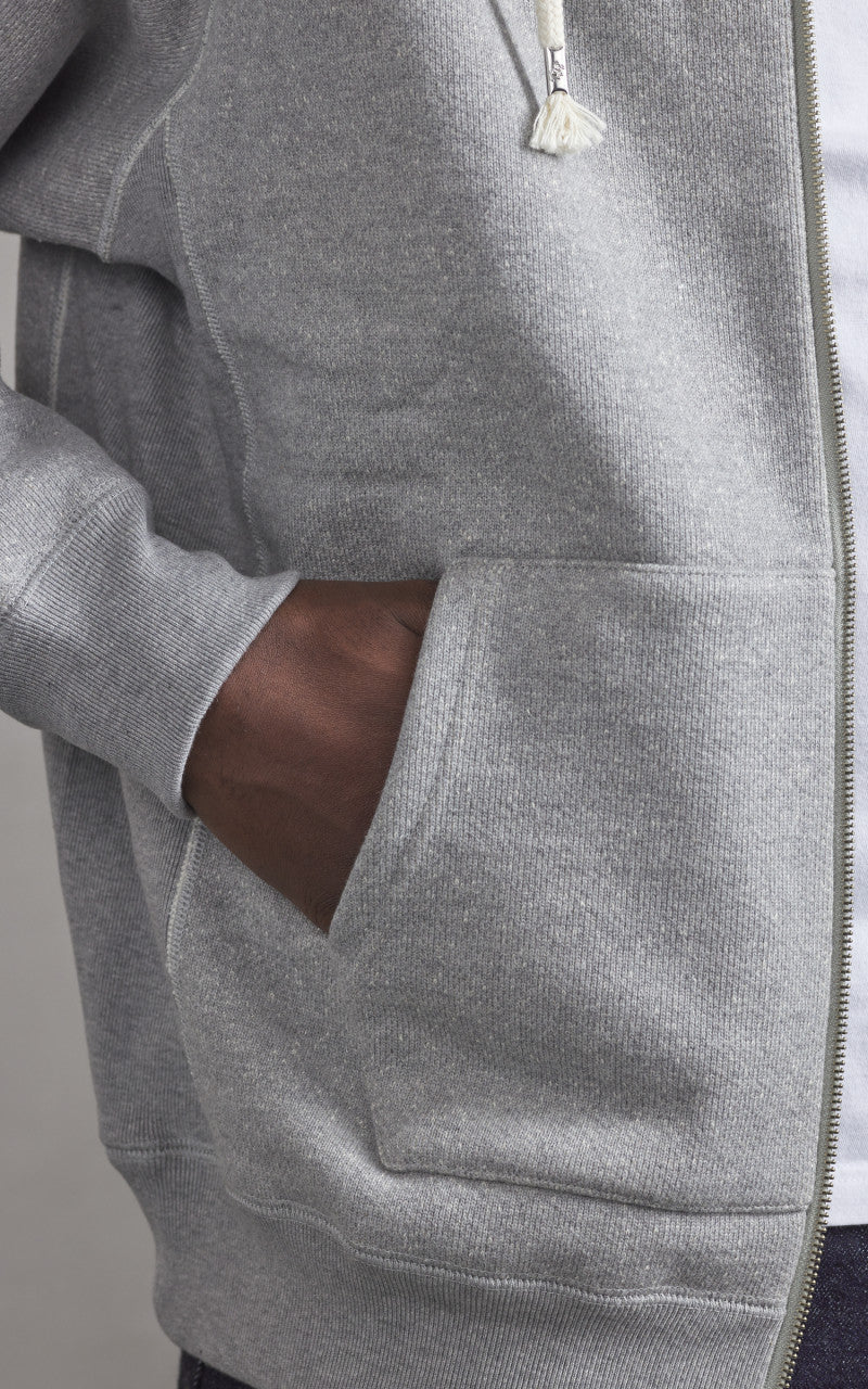 Wonder Looper Zip Hoodie Double Heavyweight French Terry Heather Grey