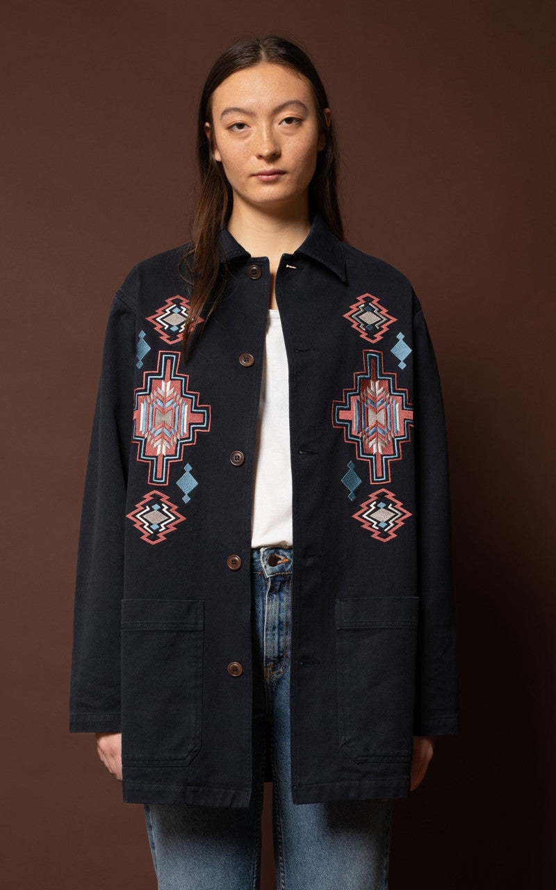 Nudie Jeans Worker Coat Rebirth Navy