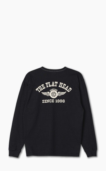 The Flat Head FN-THCL-202 L/S T-Shirt Flying Wheel Black