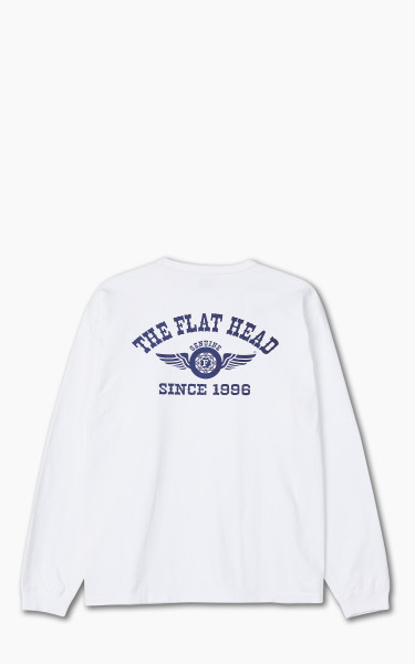 The Flat Head FN-THCL-202 L/S T-Shirt Flying Wheel White