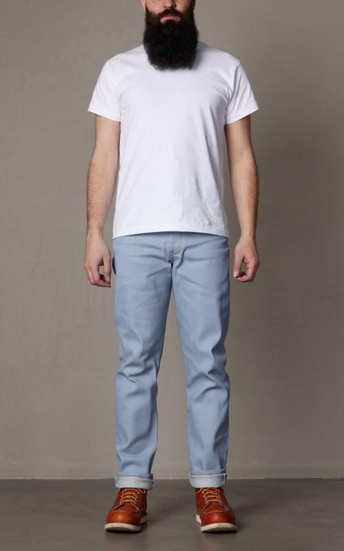 Naked Famous Denim Weird Guy Left Hand Twill Selvedge Sky Blue