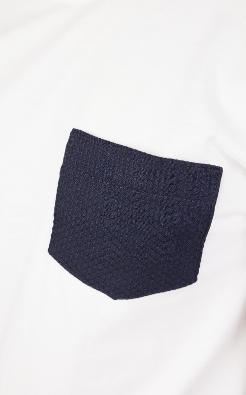 Naked Famous Denim Pocket Tee Sashiko Double Gauze White Cultizm