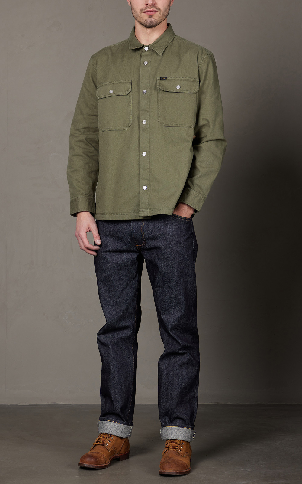 Lee Workwear Overshirt Olive Green Cultizm