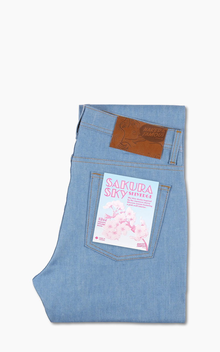 Naked Famous Denim Weird Guy Sakura Sky Selvedge Cultizm