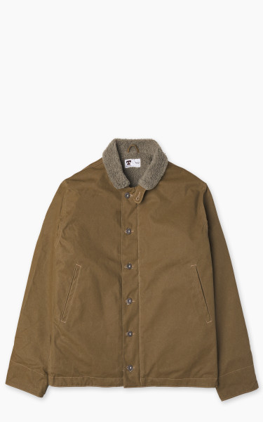 Tellason x Blubaugh N1 Deck Jacket Waxed Olive/Brown