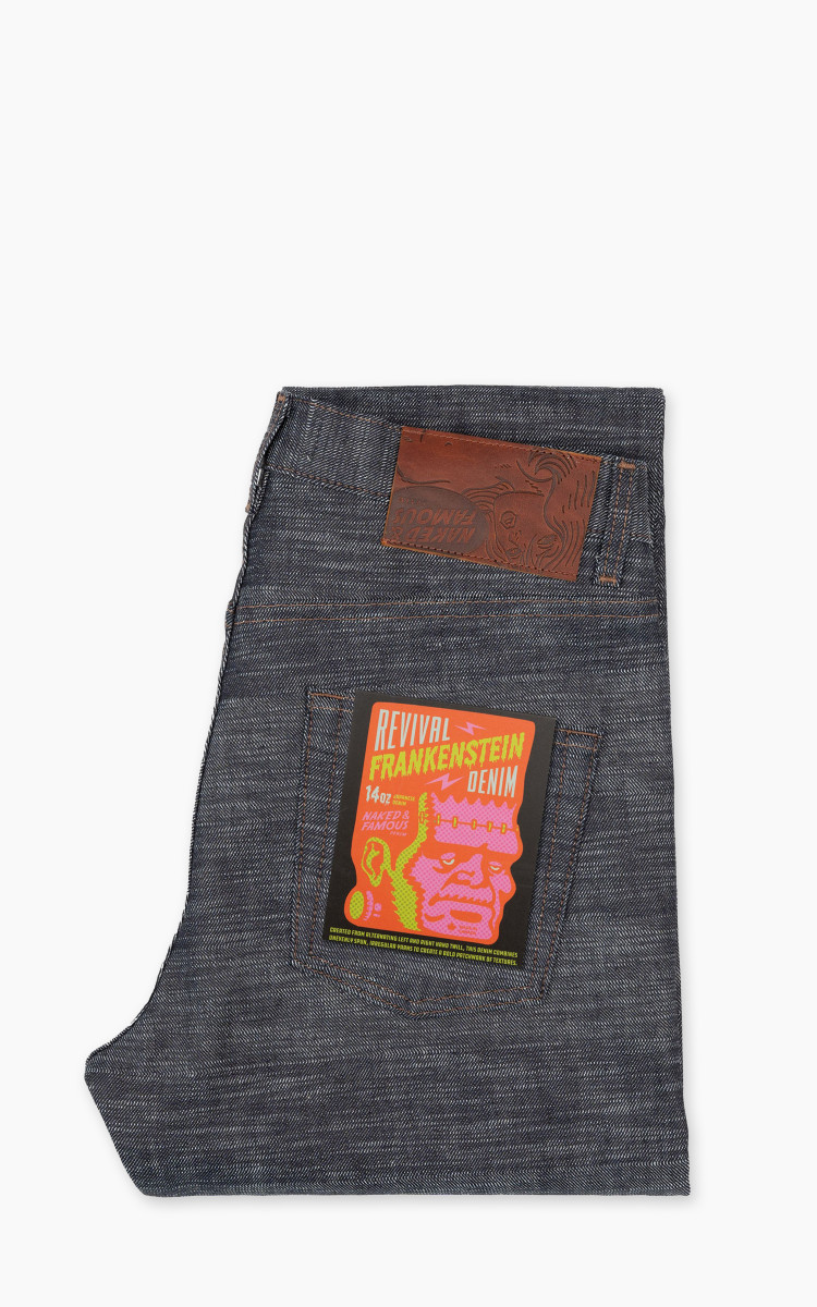 Naked Famous Denim Easy Guy Revival Frankenstein Denim Indigo Oz