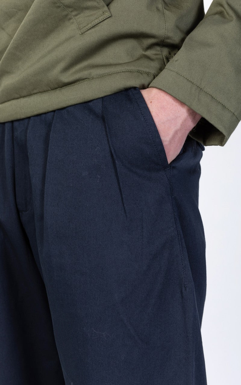 Universal Works Double Pleat Pant Twill Navy