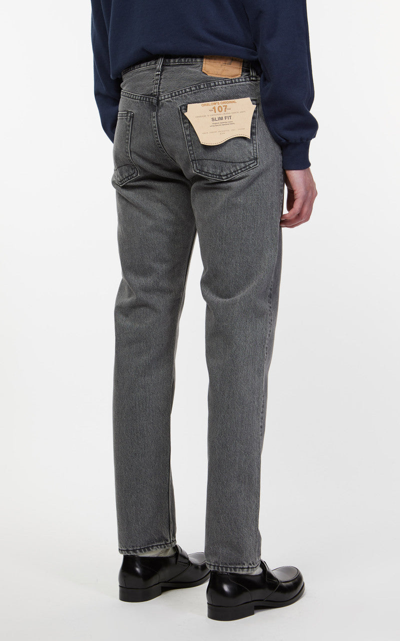 OrSlow Ivy Fit Jeans 107 Black Denim Bleached