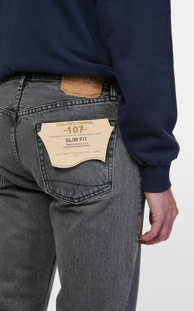 OrSlow Ivy Fit Jeans 107 Black Denim Bleached