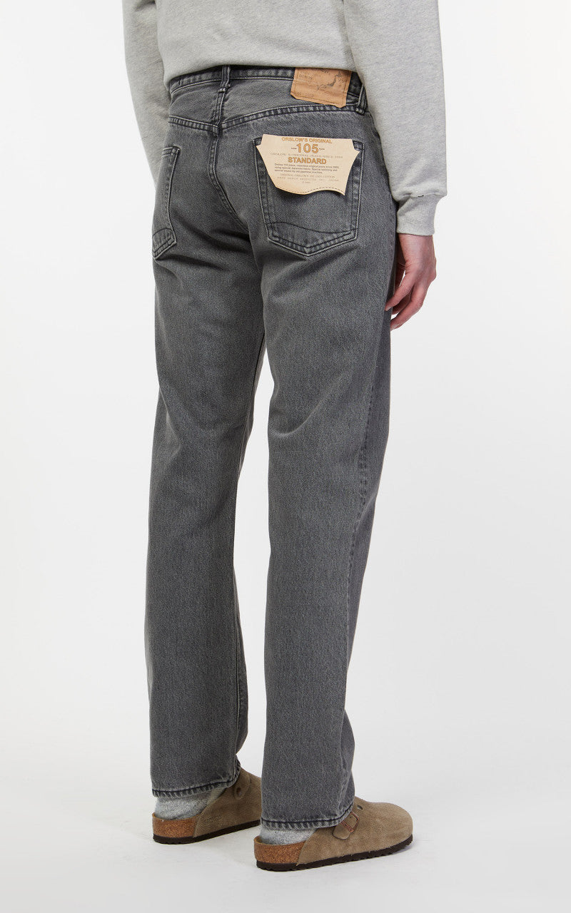 OrSlow Standard Fit Jeans 105 90's Black Denim Bleach