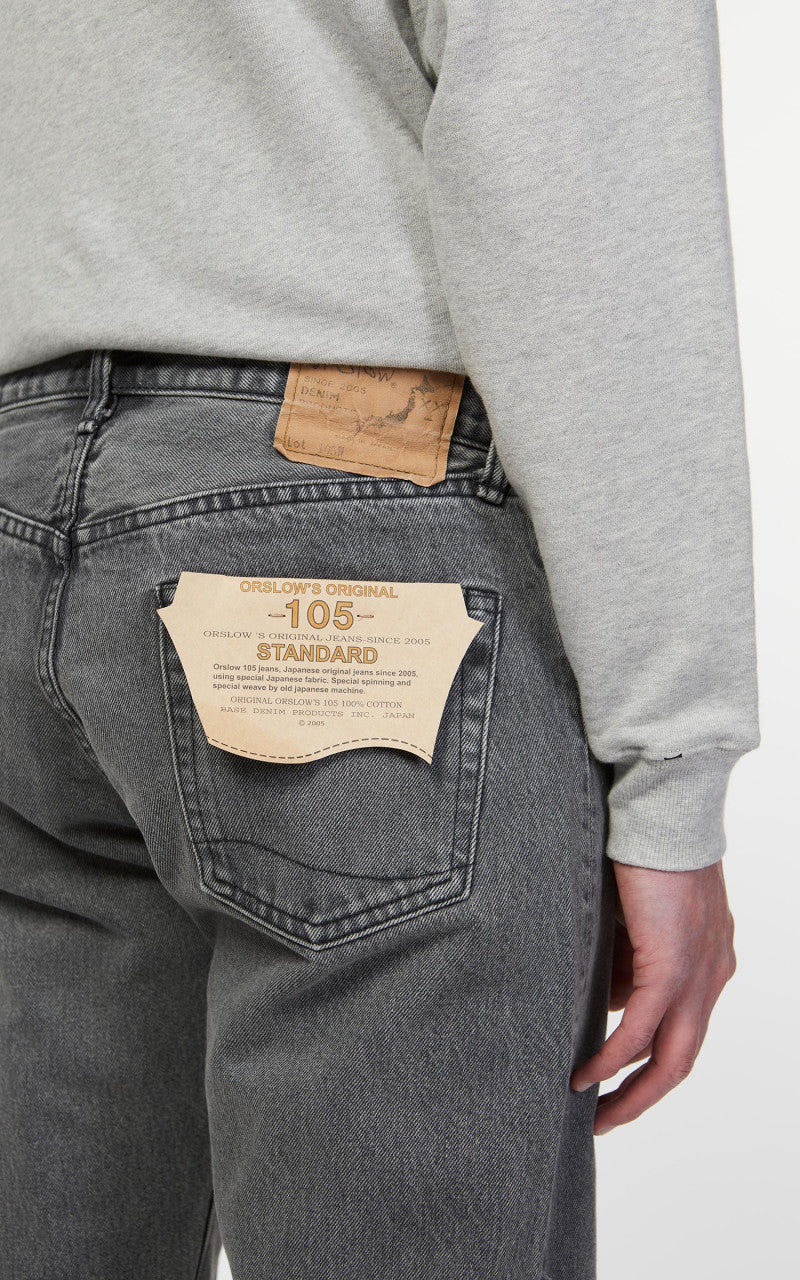 OrSlow Standard Fit Jeans 105 90's Black Denim Bleach