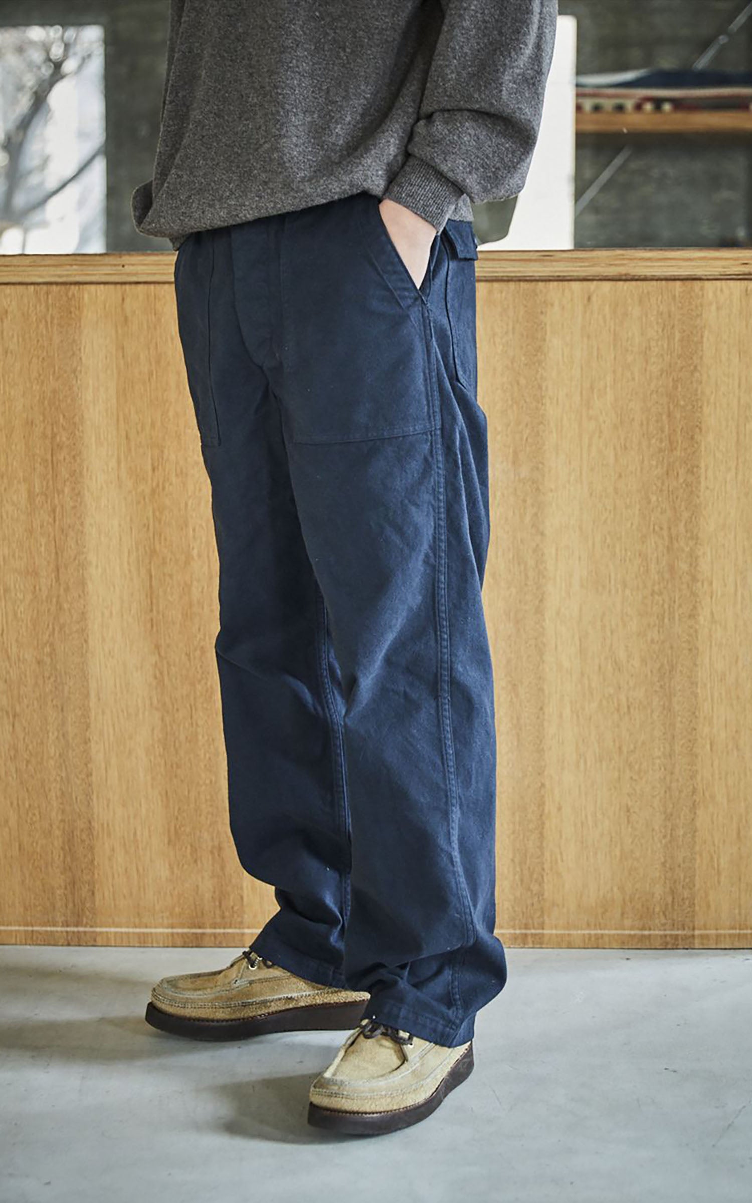 Orslow US Army Fatigue Pants Regular Brushed Flannel Dark Navy