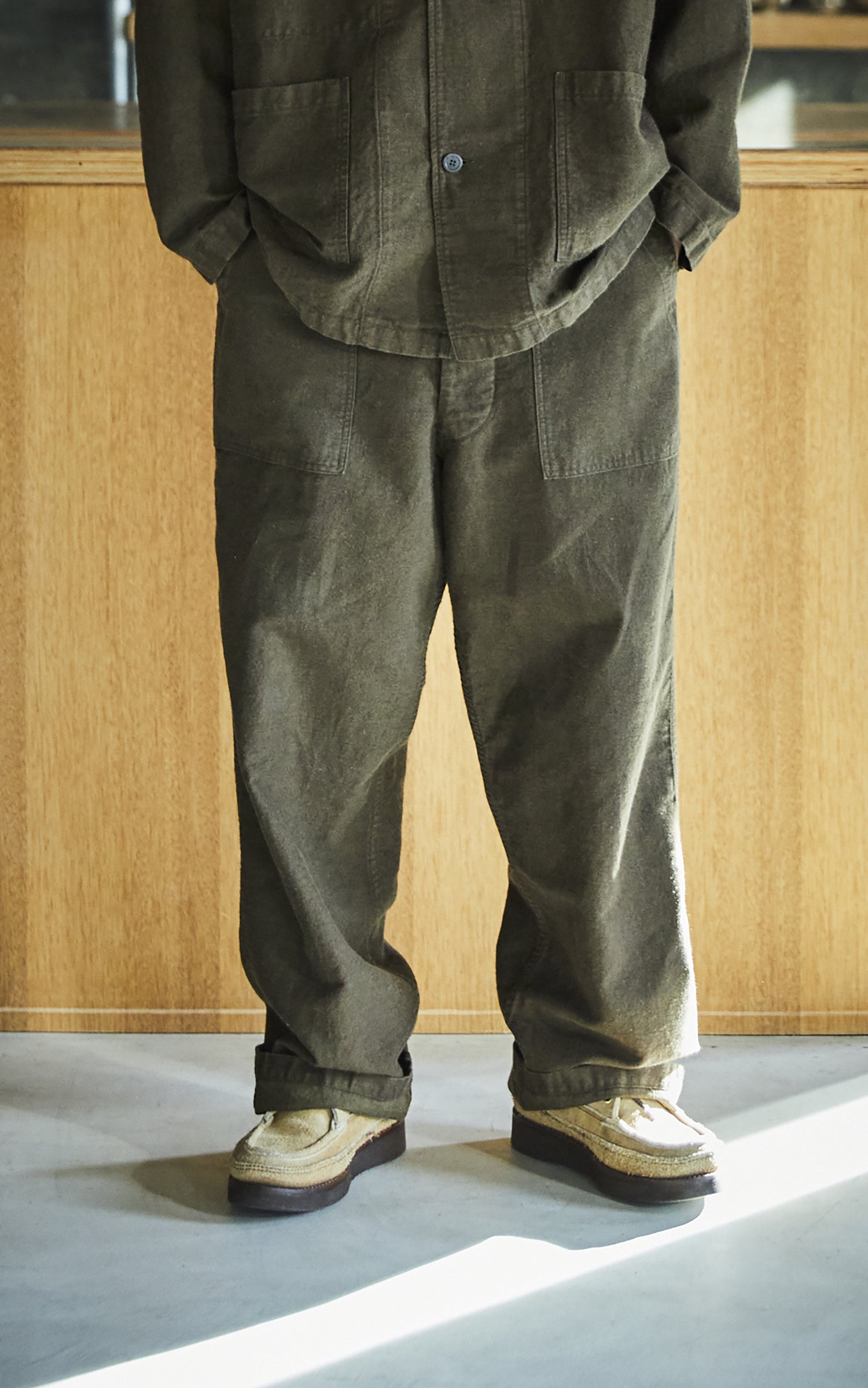 Auralee Super Fine Wool Cotton Twill Slacks Black