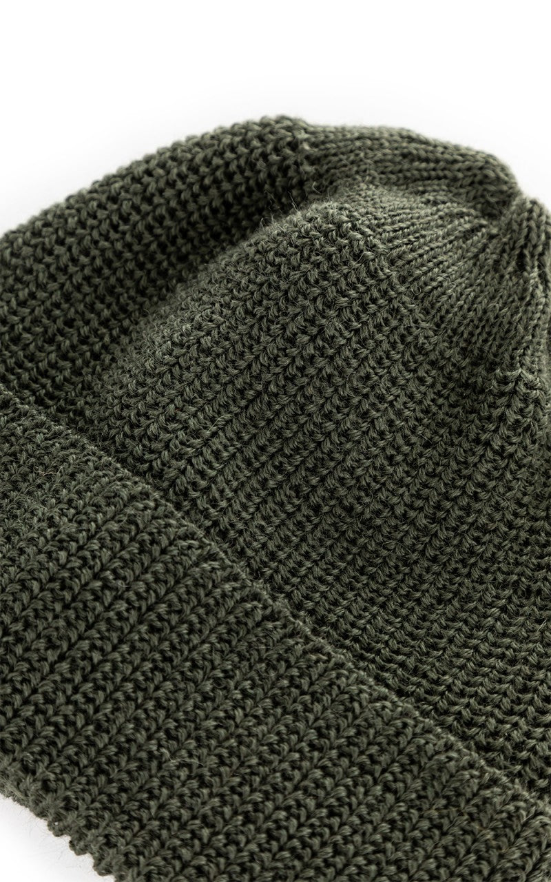 Leuchtfeuer-Strickwaren Borkum Knit Wool Beanie Olive
