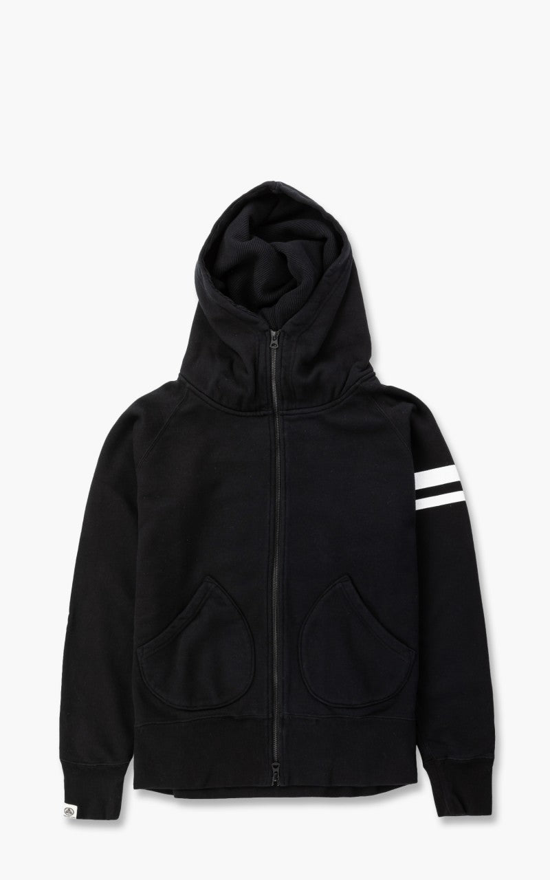 たー坊 Momotaro Jeans 07-044 Heavyweight Hoodie Black GTB