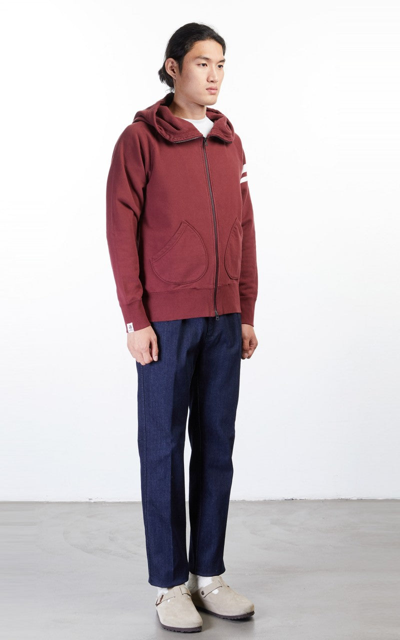 Momotaro Jeans 07-044 Heavyweight Hoodie Burgundy GTB