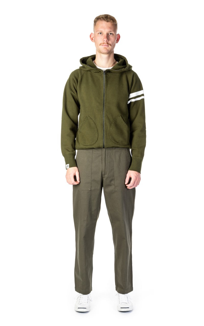 Momotaro Jeans 07-044 Heavyweight Hoodie Olive Drab GTB