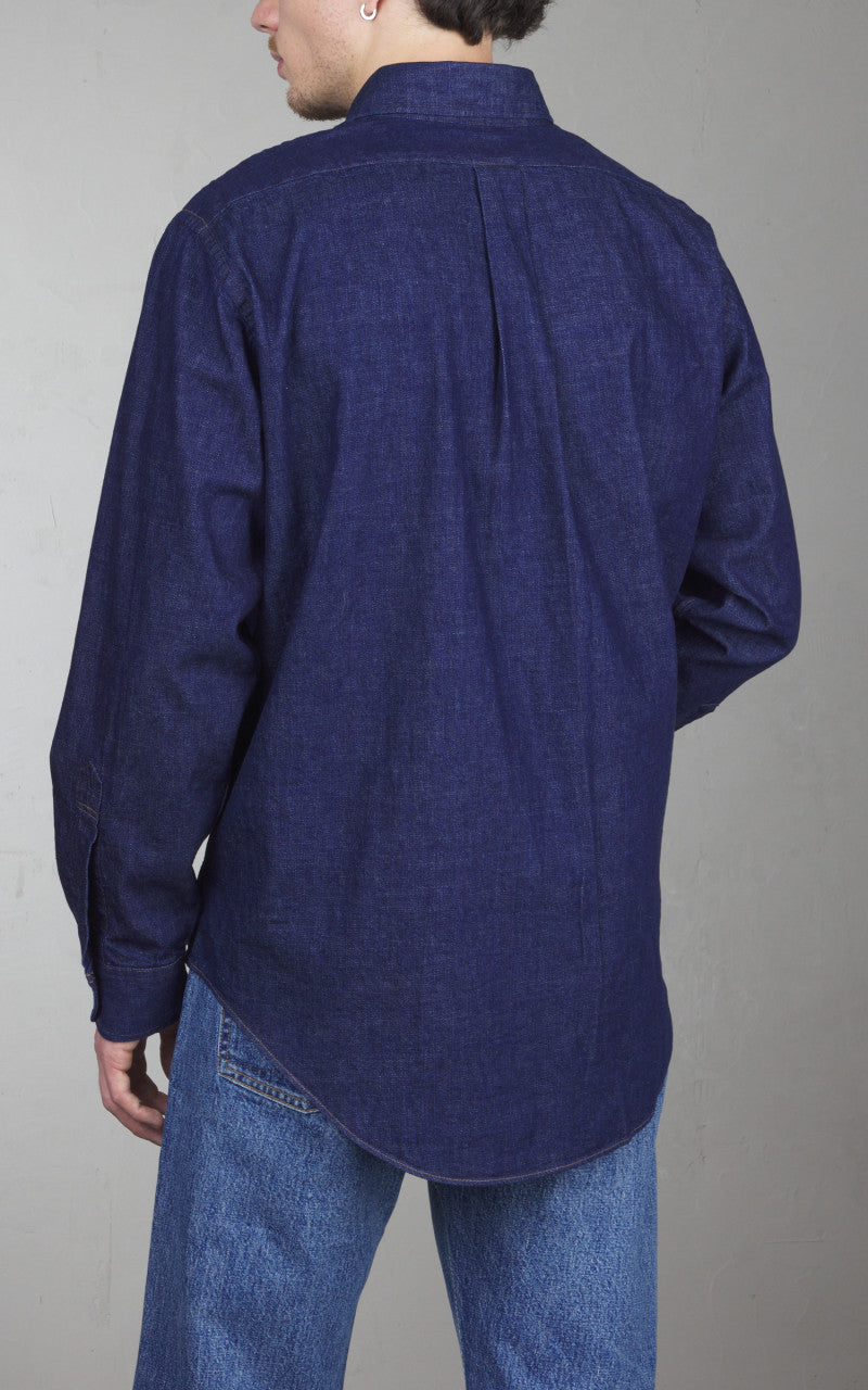 OrSlow Standard Button Down Denim Shirt One Wash Indigo
