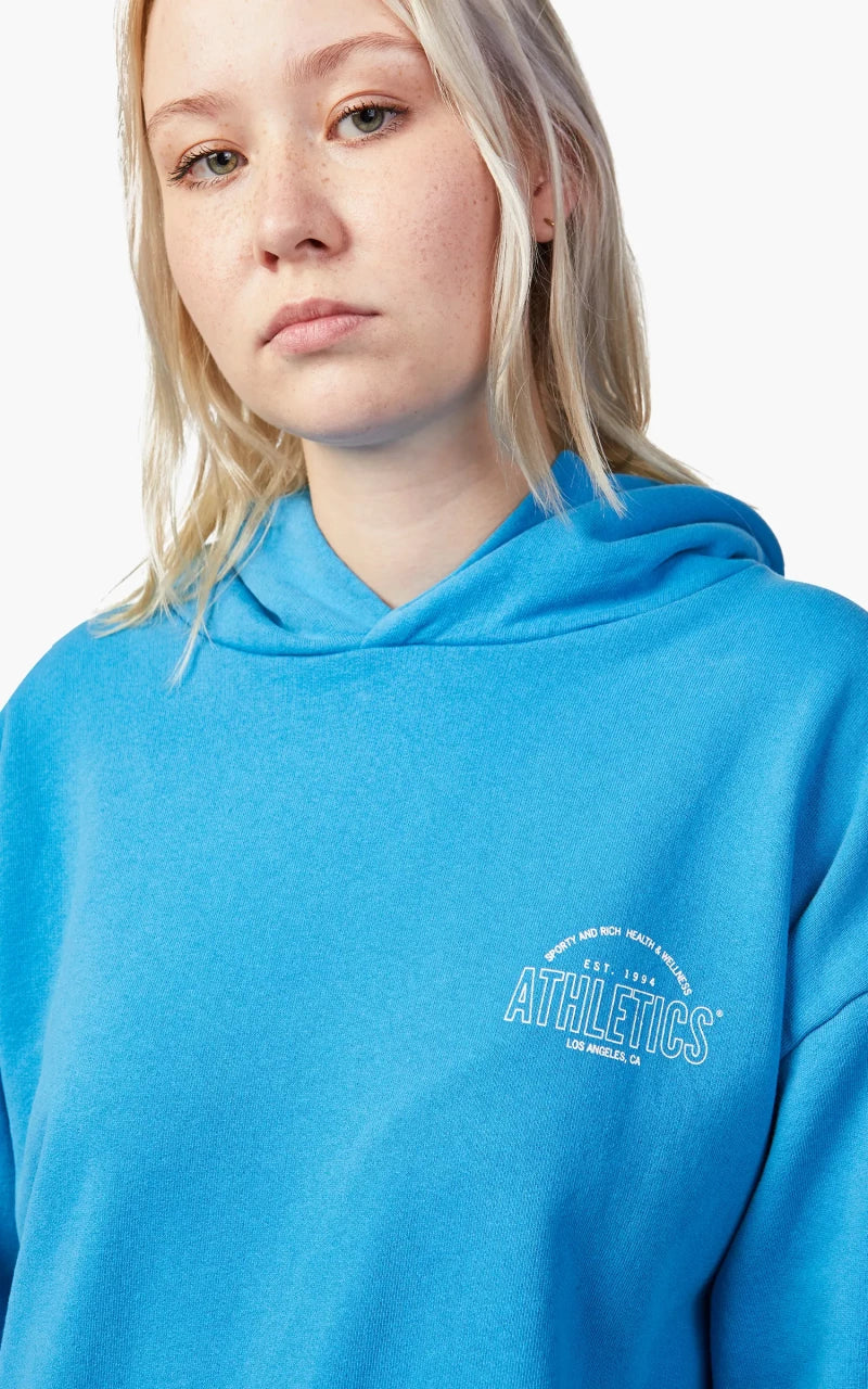 Sporty & Rich Athletics Hoodie Ocean/White