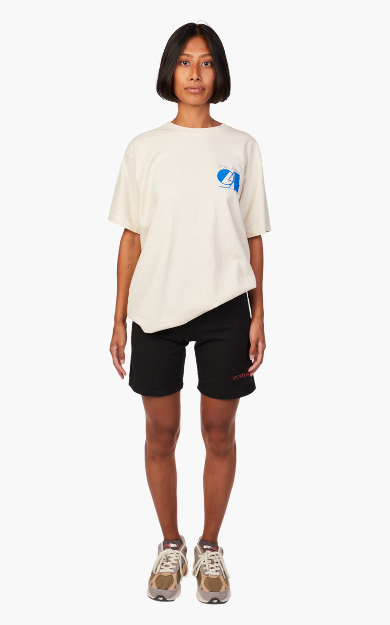 Sporty & Rich Studio T-Shirt Cream/Blue