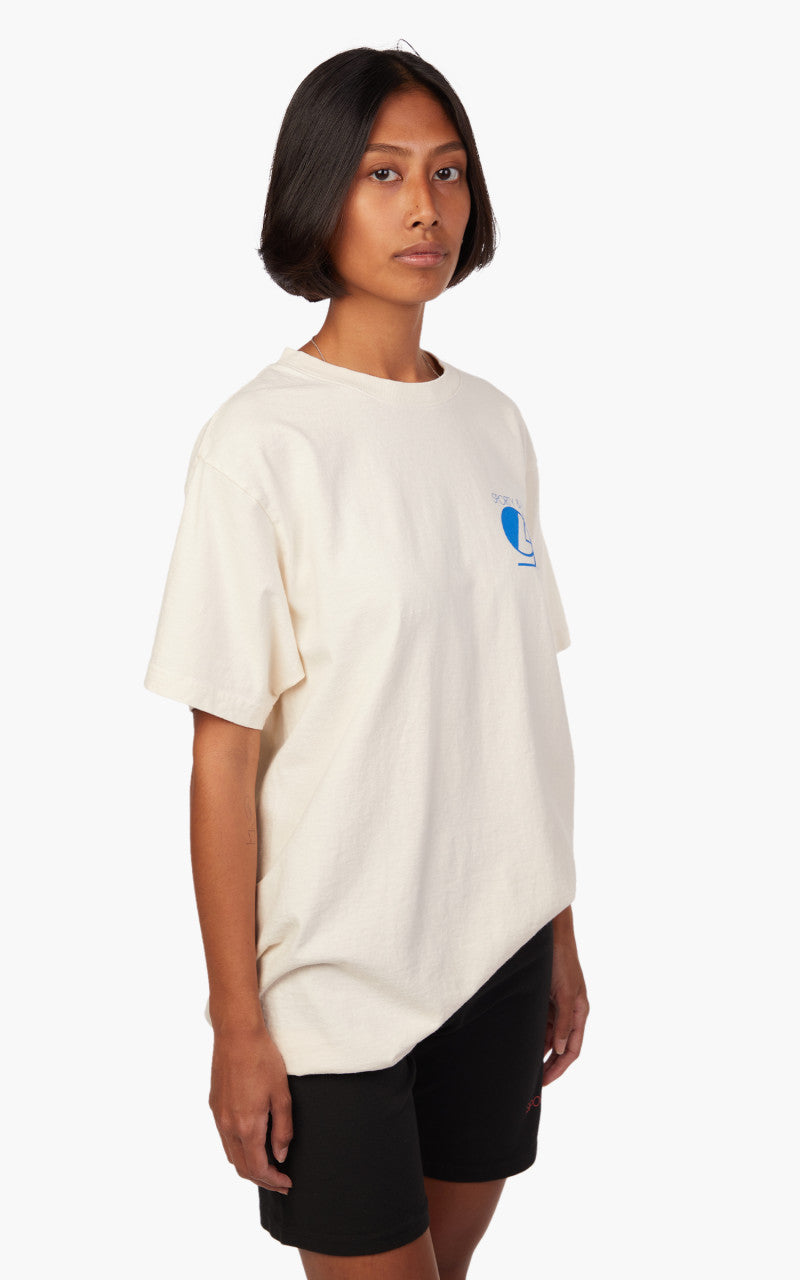 Sporty & Rich Studio T-Shirt Cream/Blue