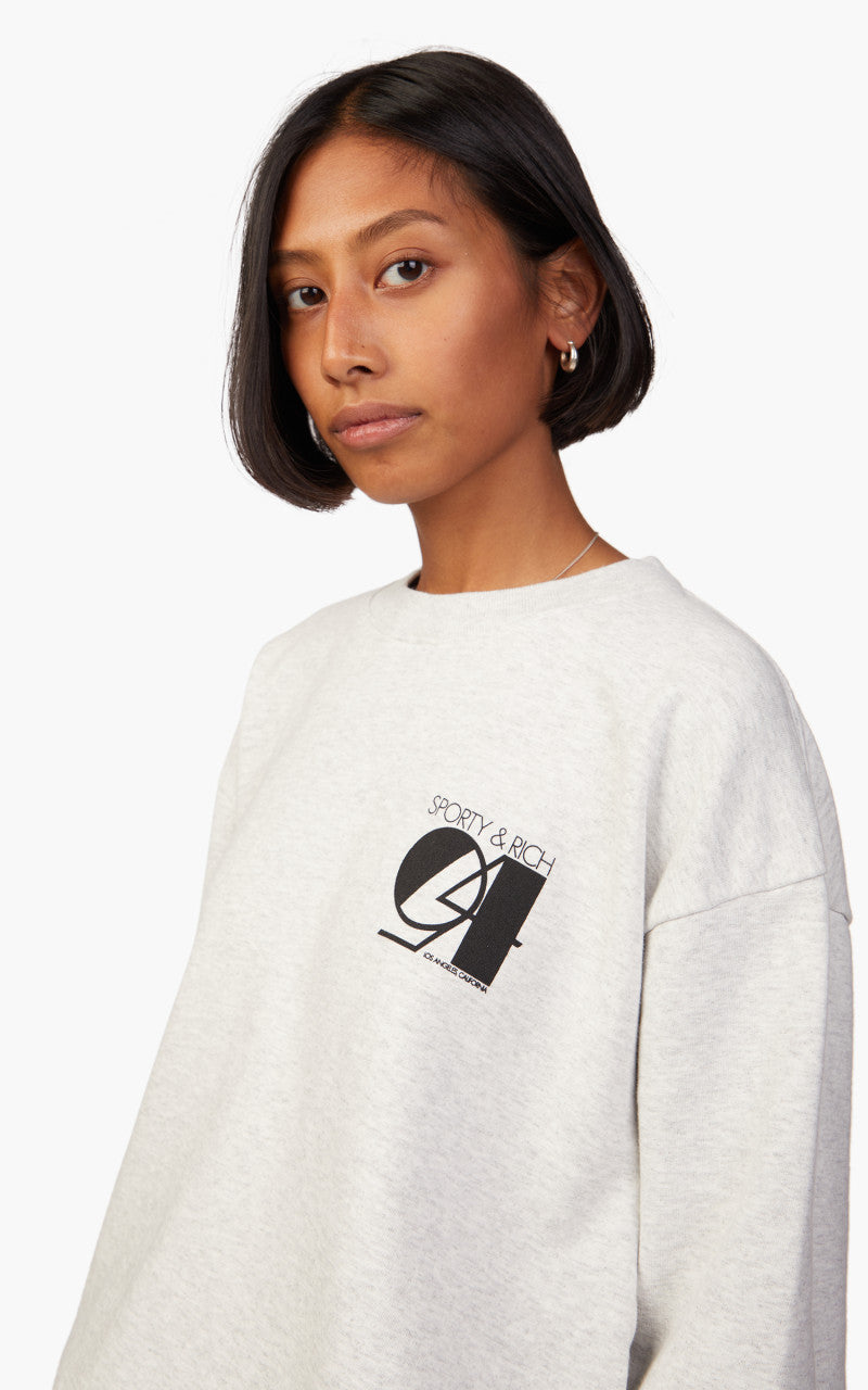 Sporty & Rich Studio Crewneck Heather Grey/Black