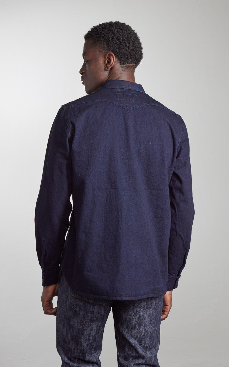 Rogue Territory Western Shirt Selvedge Canvas Indigo Rinsed