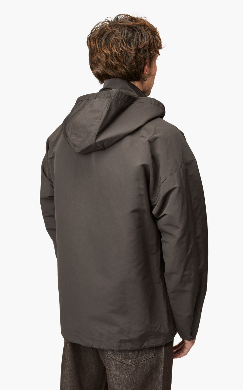 Auralee Washi PES High Density Cloth Hooded Zip Blouson Dark Brown