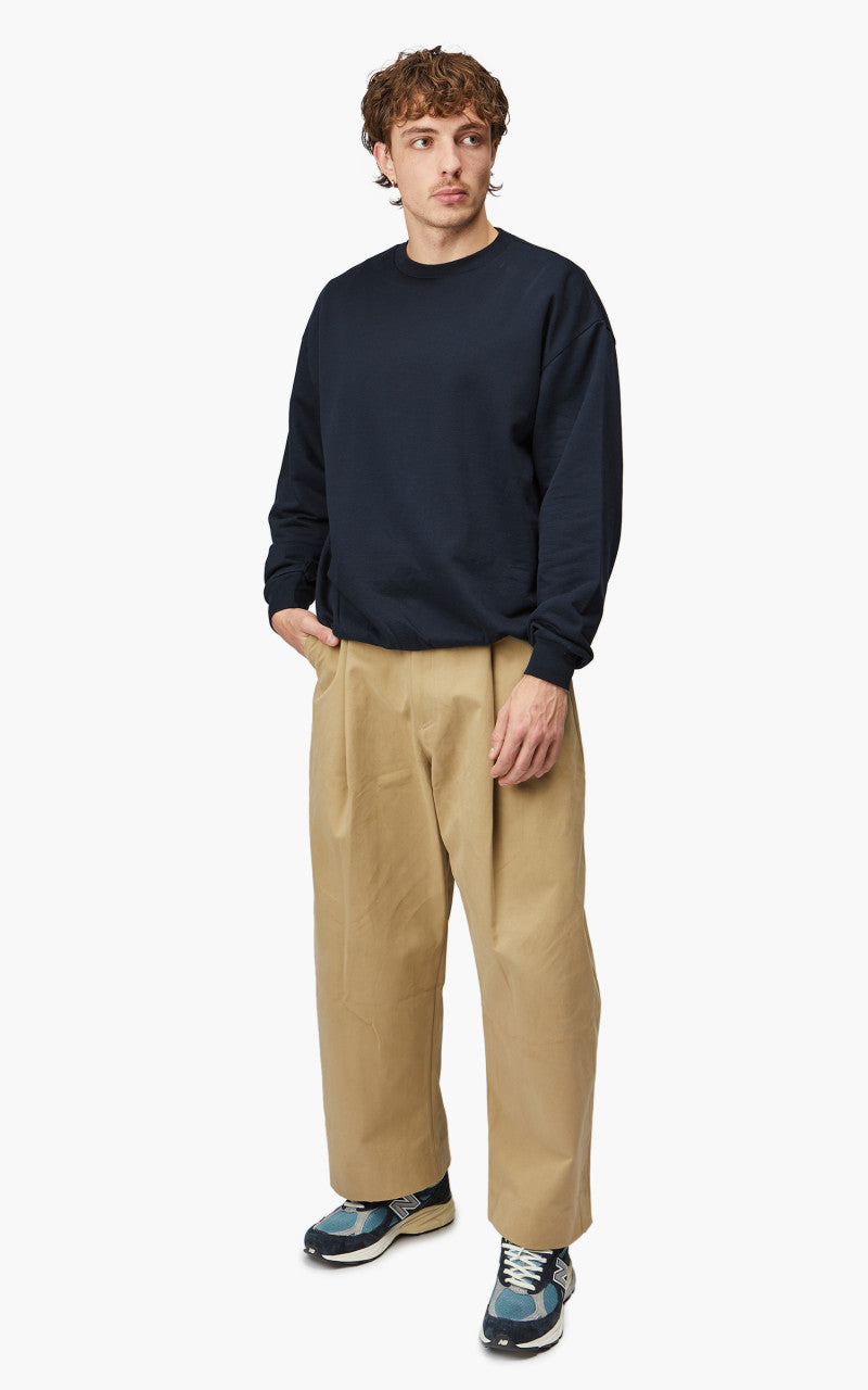 Auralee Elastic High Gauge Sweat P/O Dark Navy