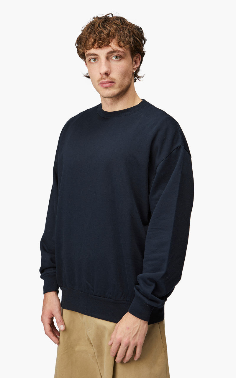 Auralee Elastic High Gauge Sweat P/O Dark Navy