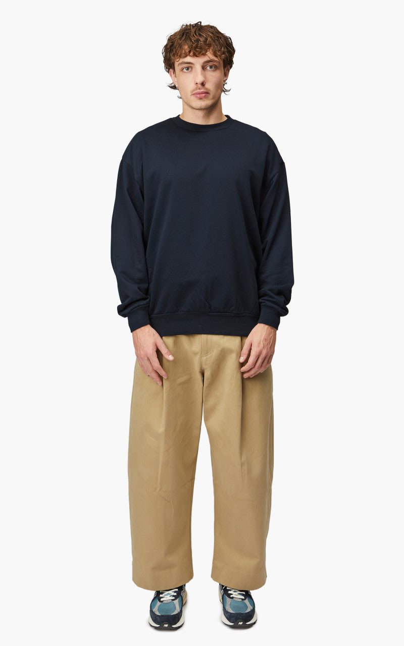 Auralee Elastic High Gauge Sweat P/O Dark Navy
