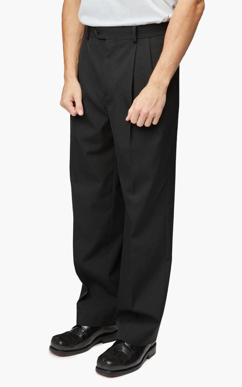 Auralee Super Fine Wool Cotton Twill Slacks Black