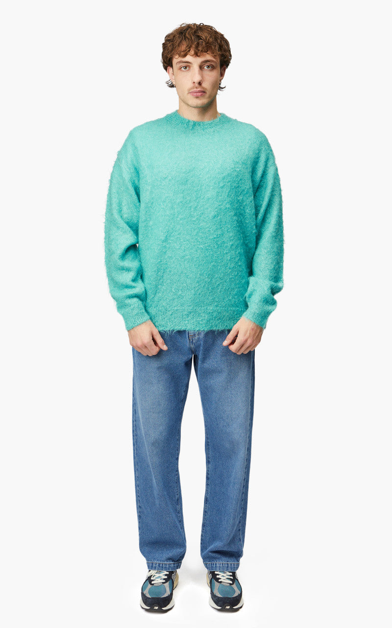 Auralee Brushed Super Kid Mohair Knit P/O Blue