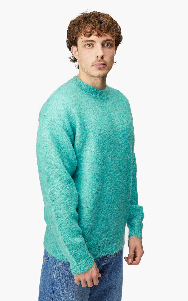 Auralee Brushed Super Kid Mohair Knit P/O Blue