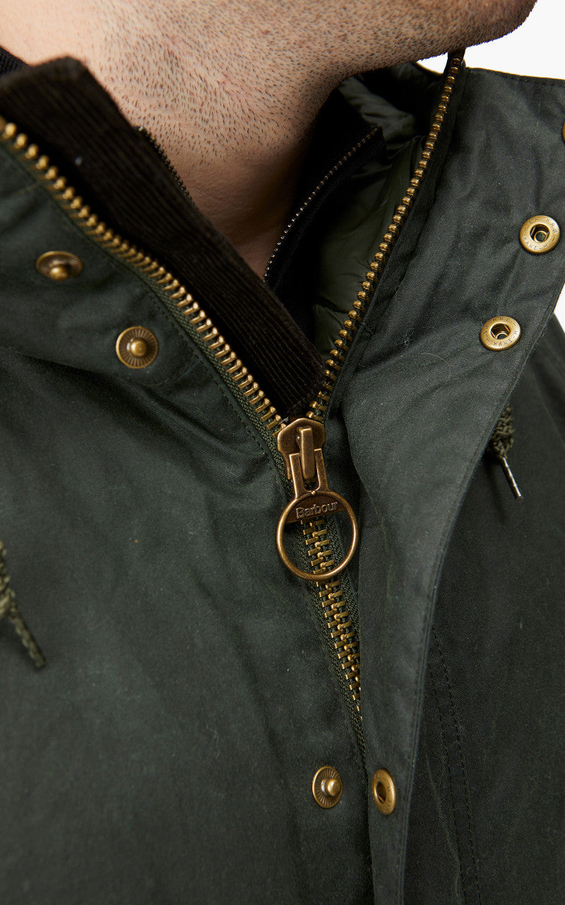 Barbour Hooded Beaufort Wax Jacket Sage