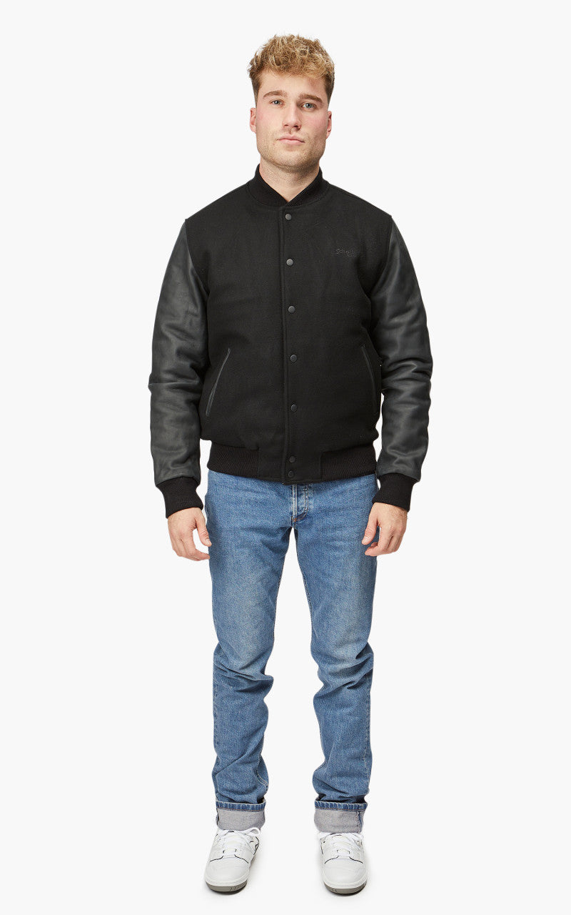 Schott NYC Varsity Jacket LCUSA Black/Black