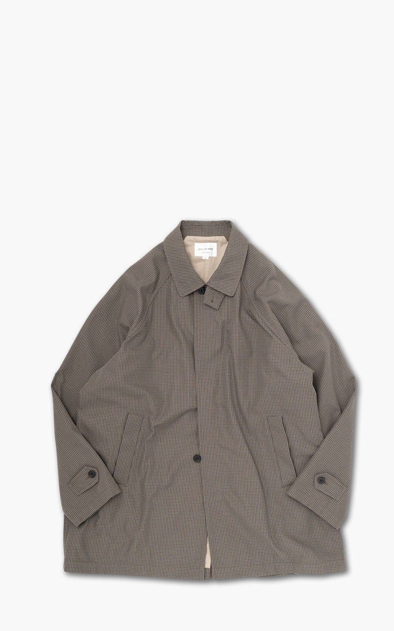 Still By Hand Bal Collar Coat Grey Check