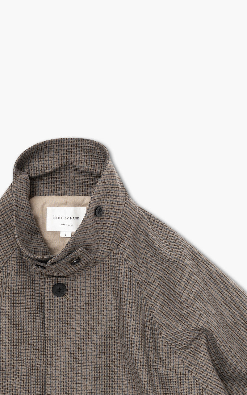 Still By Hand Bal Collar Coat Grey Check