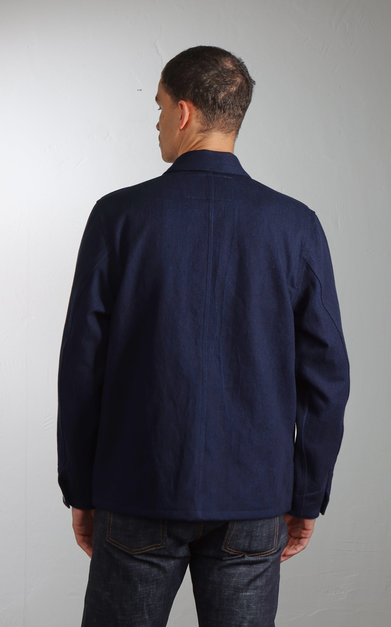 Naked & Famous Denim Chore Coat Maekake Dobby Indigo