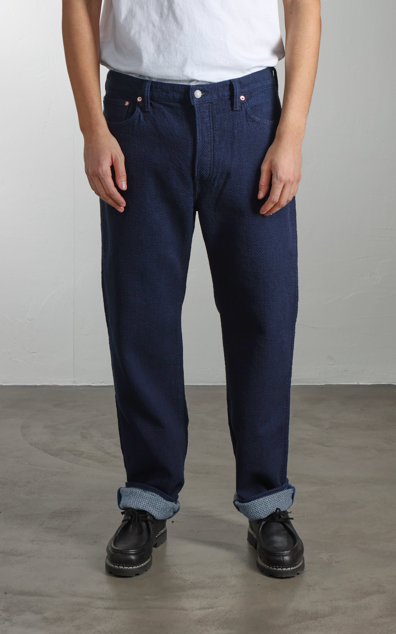 Omoto Denim 0621 Relax Fit Ori-Zashi Sashiko Pant Indigo