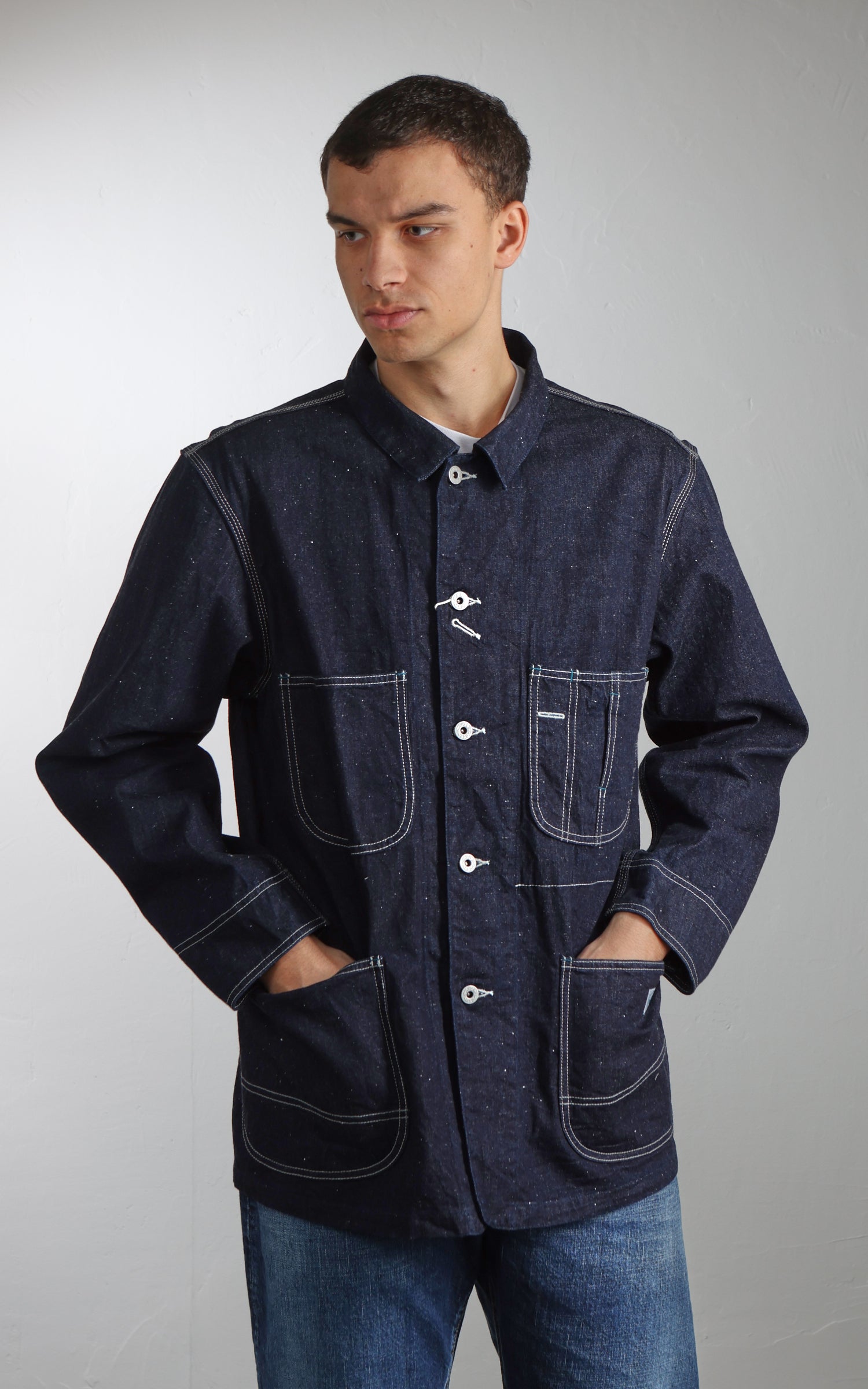Omoto Denim 3618 30's Coverall Jacket Nep Denim Indigo 11.5oz