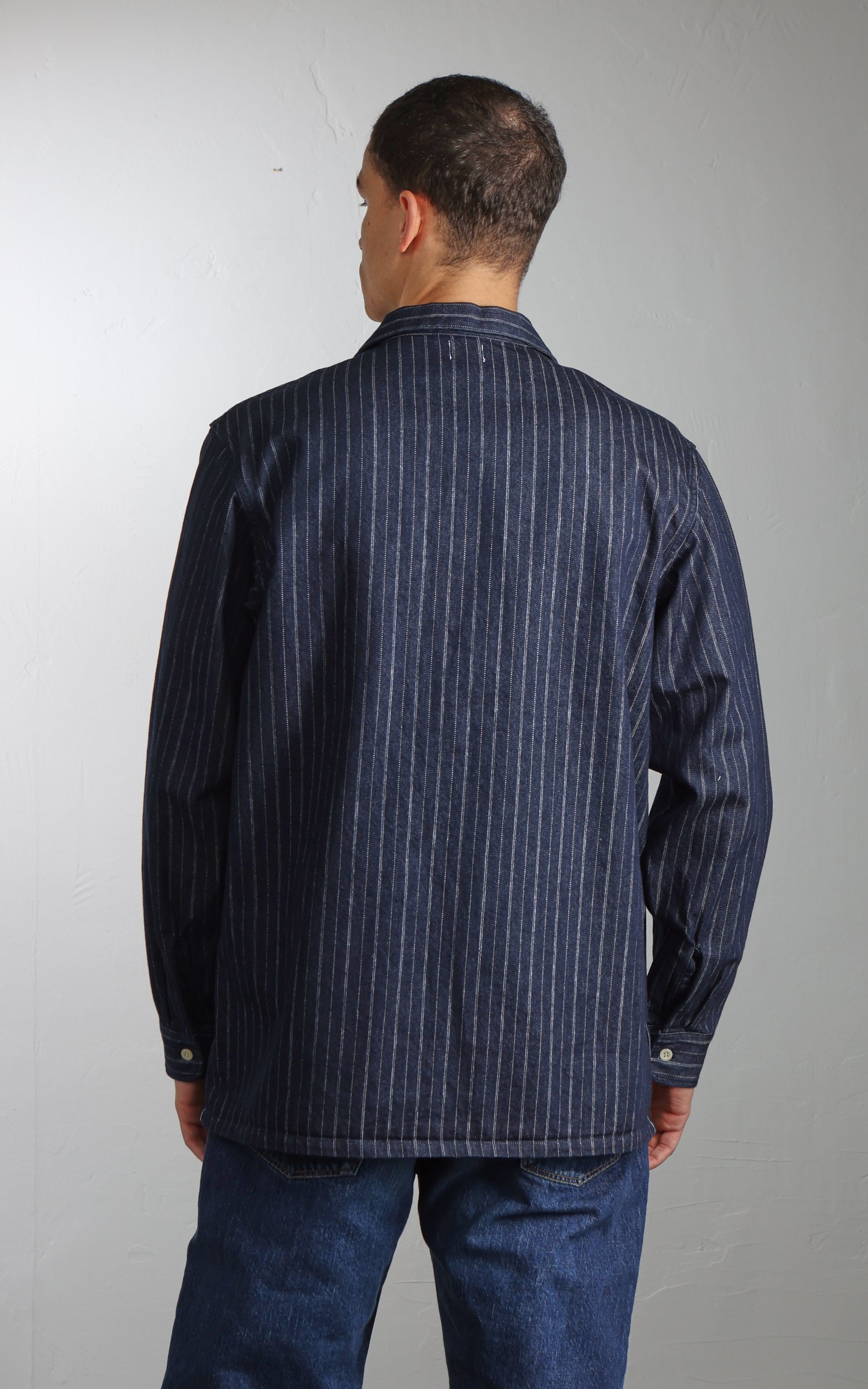 Omoto Denim 5122 Dobby Stripe Shirt Denim Indigo 8oz